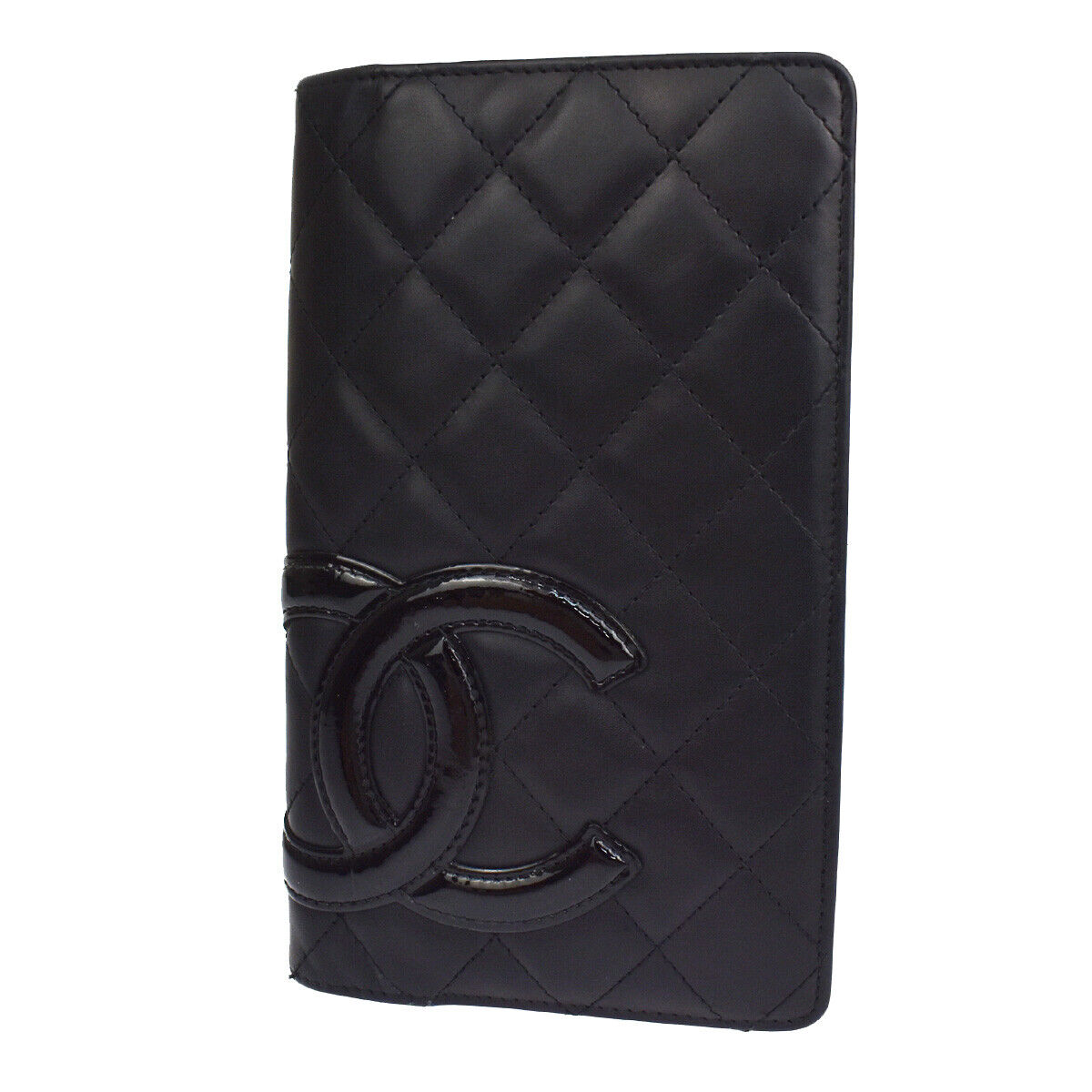 Black Quilted Calfskin Cambon Wallet