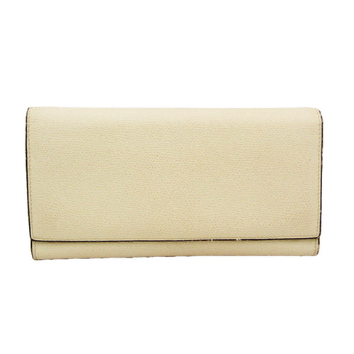 Valextra Beige Leather Wallet  (Pre-Owned)