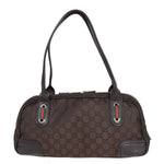 Gucci Princy Brown Canvas Shoulder Bag (Pre-Owned)