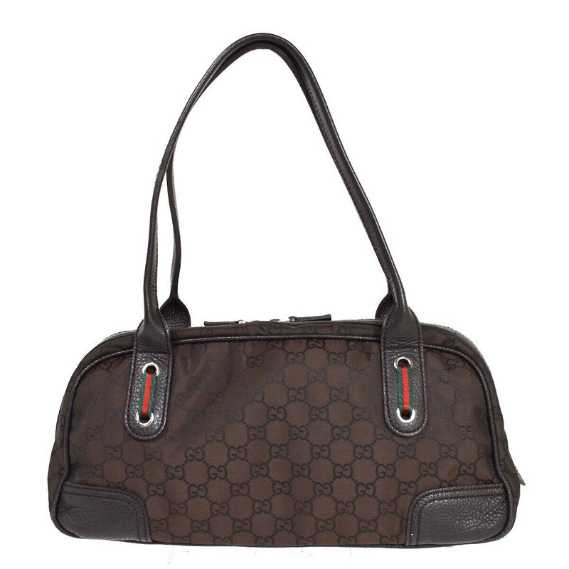Gucci Princy Brown Canvas Shoulder Bag (Pre-Owned)