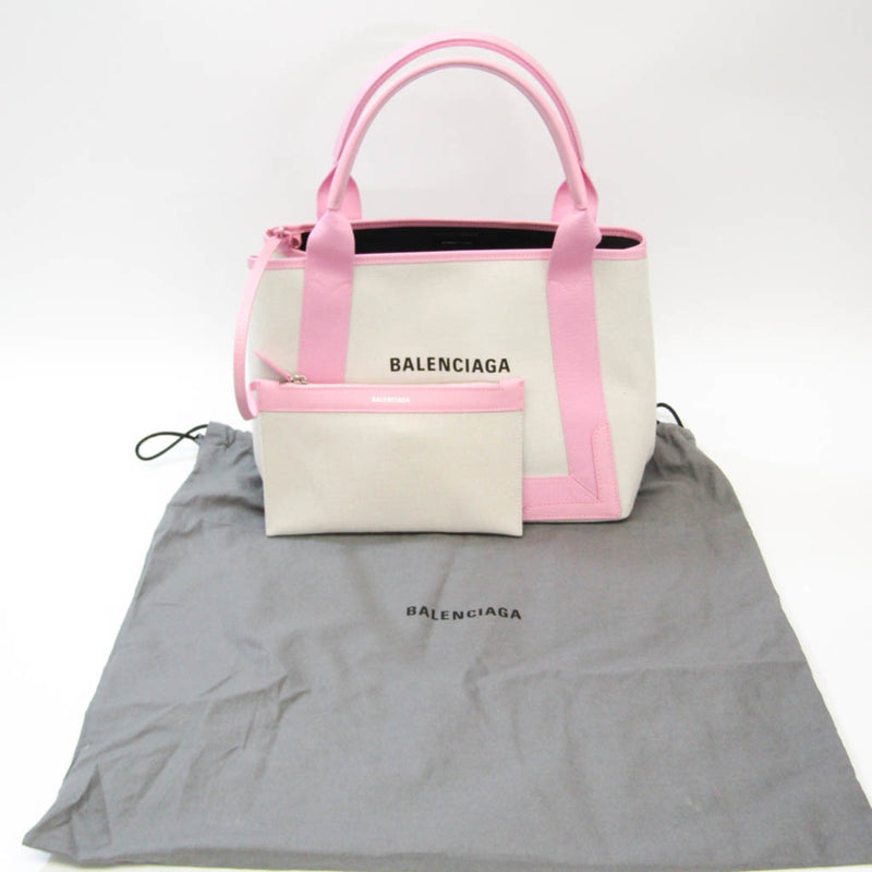 Balenciaga Navy Cabas Pink Leather Handbag (Pre-Owned)