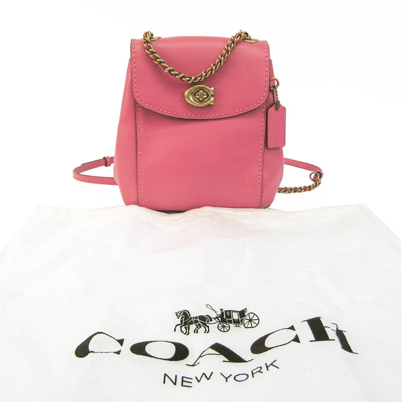 Coach Pink Leather Backpack Bag (Pre-Owned)