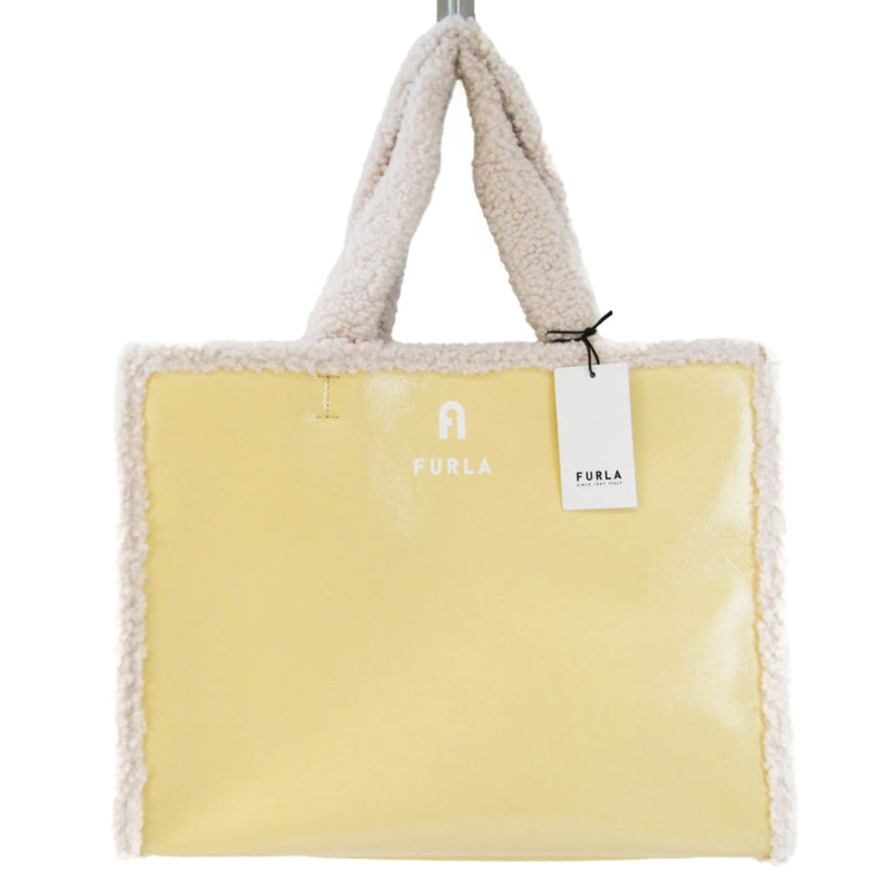 Furla Yellow Patent Leather Tote Bag (Pre-Owned)