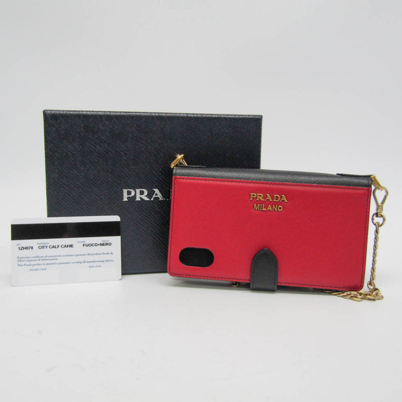 Prada Red Leather Phone Jewelry (Pre-Owned)