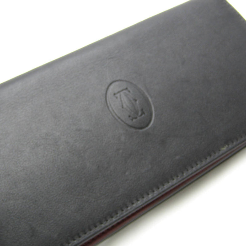 Cartier Must De Cartier Black Leather Wallet  (Pre-Owned)