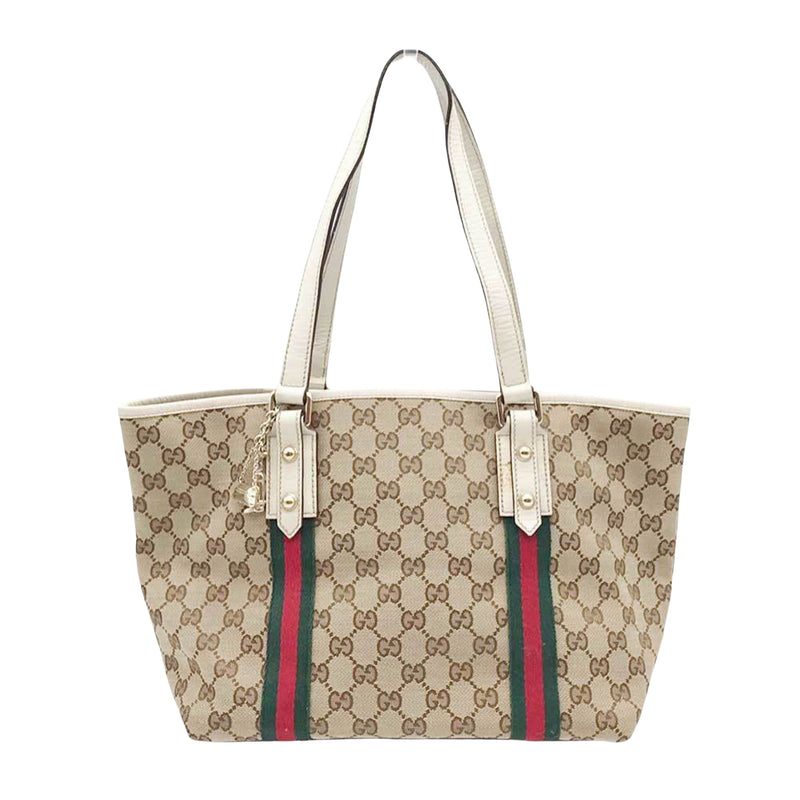 Gucci Cabas Beige Canvas Tote Bag (Pre-Owned)