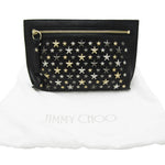 Jimmy Choo Star Studs Black Leather Clutch Bag (Pre-Owned)