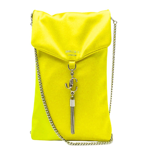 Jimmy Choo Varenne Yellow Canvas Clutch Bag (Pre-Owned)