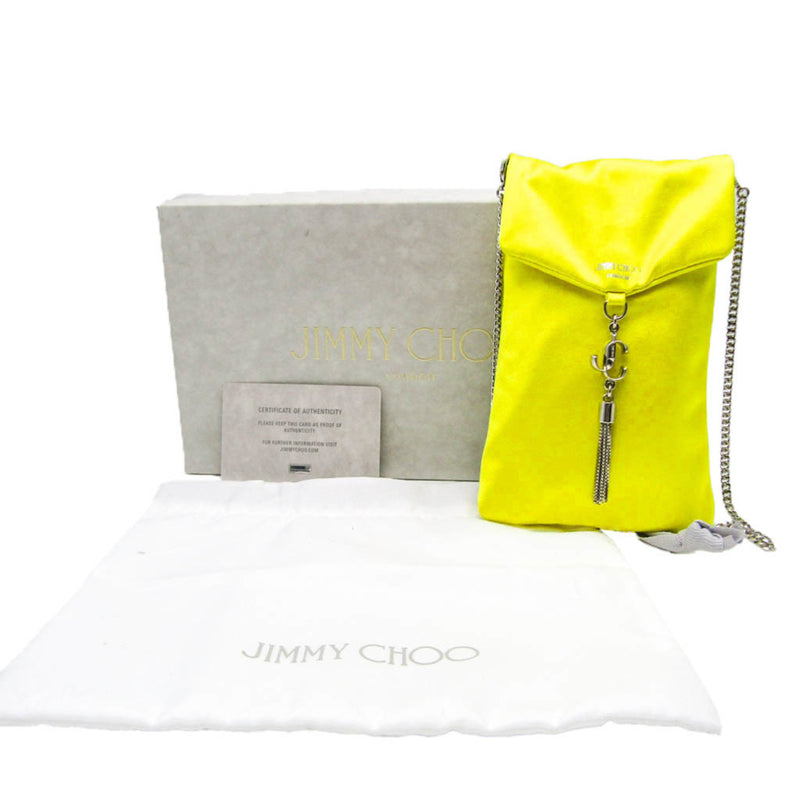 Jimmy Choo Varenne Yellow Canvas Clutch Bag (Pre-Owned)