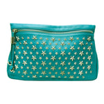 Jimmy Choo Zena Green Leather Clutch Bag (Pre-Owned)