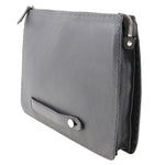 Fendi Selleria Grey Leather Clutch Bag (Pre-Owned)