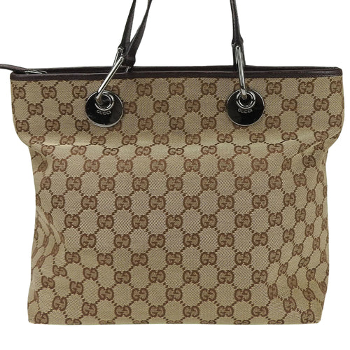 Gucci Gg Canvas Beige Canvas Tote Bag (Pre-Owned)