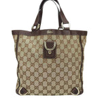 Gucci Cabas Beige Canvas Handbag (Pre-Owned)