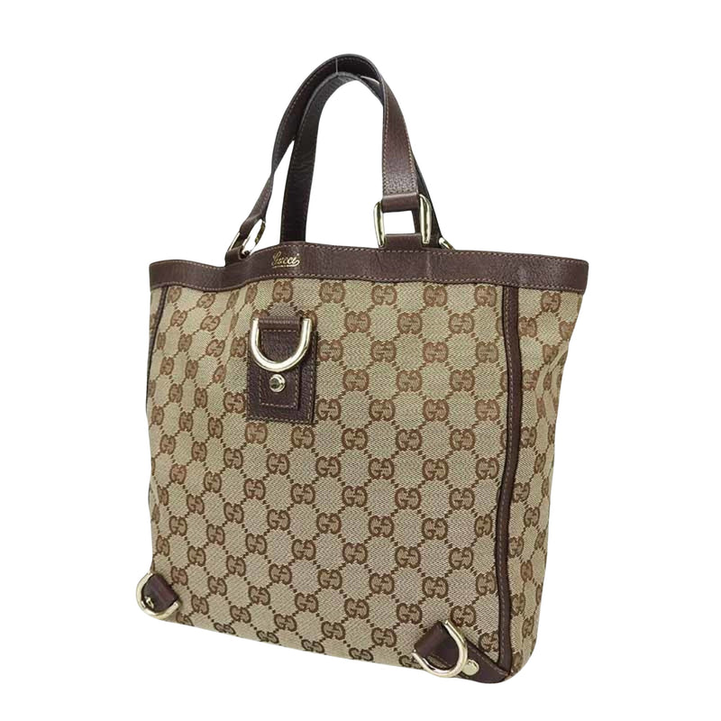 Gucci Cabas Beige Canvas Handbag (Pre-Owned)