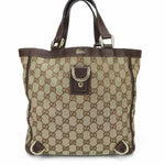 Gucci Cabas Beige Canvas Handbag (Pre-Owned)