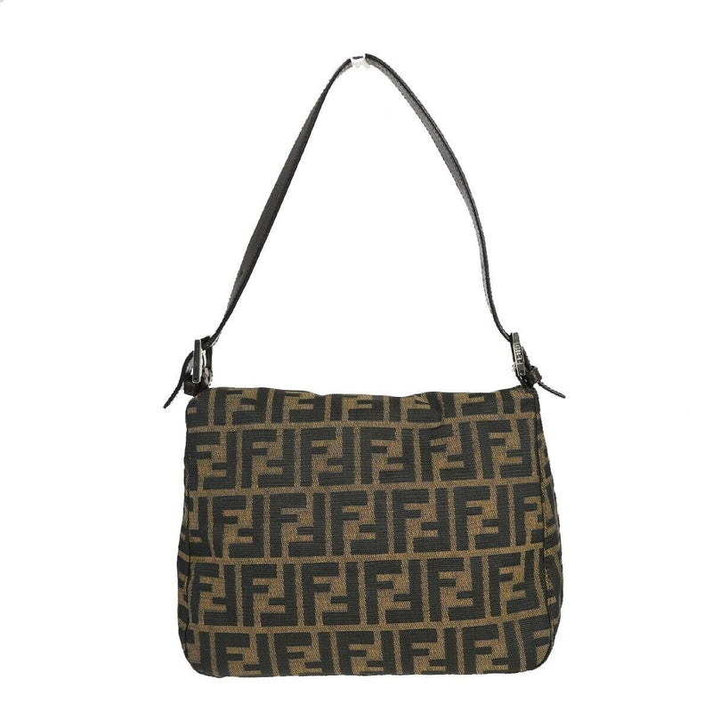 Fendi Zucca Brown Canvas Shoulder Bag (Pre-Owned)