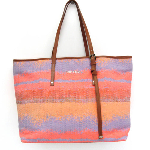 Jimmy Choo Orange Canvas Tote Bag (Pre-Owned)