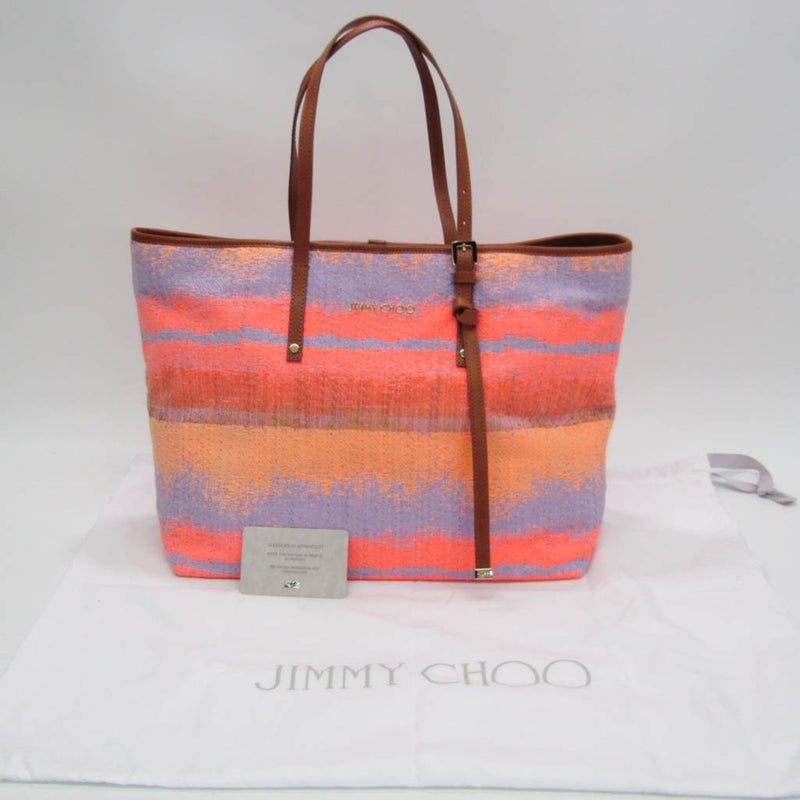 Jimmy Choo Orange Canvas Tote Bag (Pre-Owned)