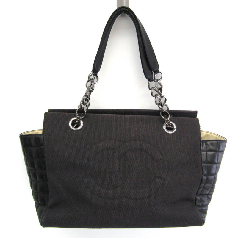 Chanel Chocolate Bar Black Canvas Tote Bag (Pre-Owned)