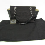 Chanel Chocolate Bar Black Canvas Tote Bag (Pre-Owned)