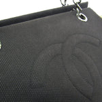 Chanel Chocolate Bar Black Canvas Tote Bag (Pre-Owned)