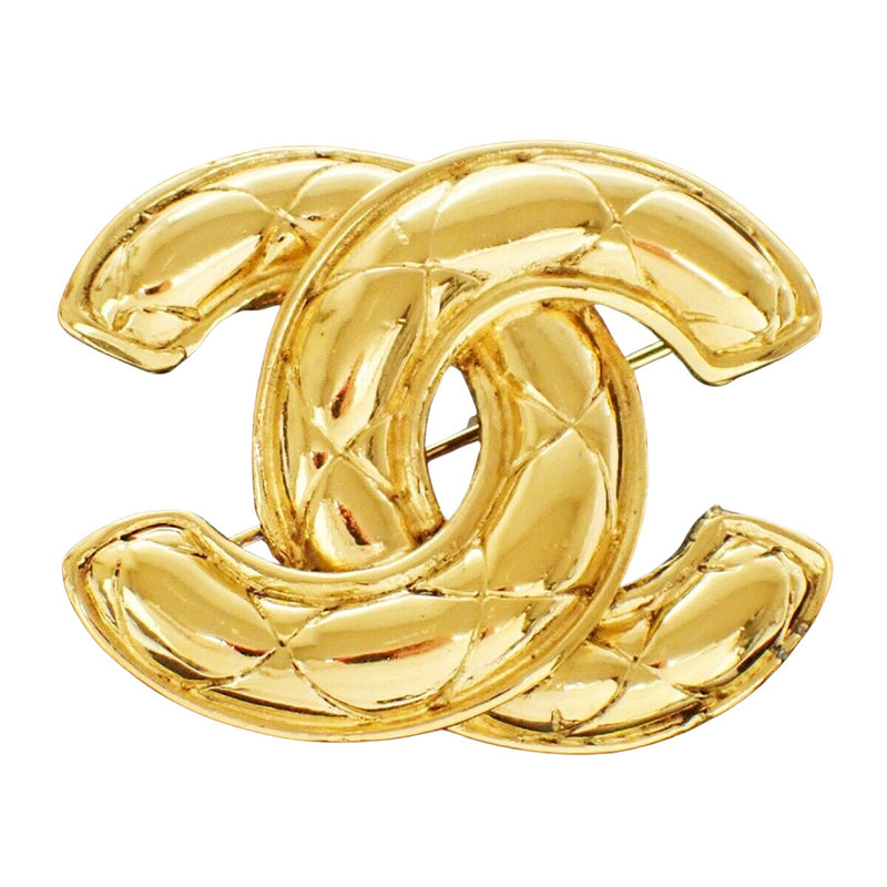 Chanel Logo Cc Gold Gold Plated Brooch Jewelry (Pre-Owned)