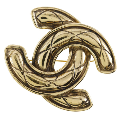 Chanel Broche Gold Gold Plated Brooch Jewelry (Pre-Owned)