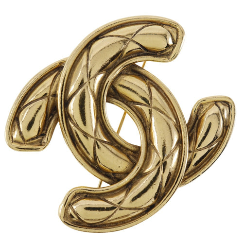 Chanel Cc Gold Gold Plated Brooch Jewelry (Pre-Owned)