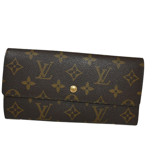 Louis Vuitton Porte Monnaie Credit Brown Canvas Wallet  (Pre-Owned)