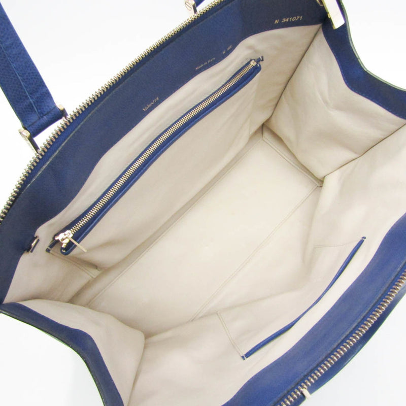 Valextra Blue Leather Tote Bag (Pre-Owned)