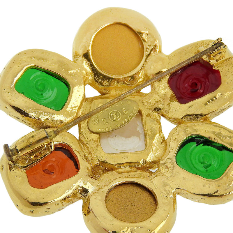 Chanel Gripoix Gold Gold Plated Brooch Jewelry (Pre-Owned)