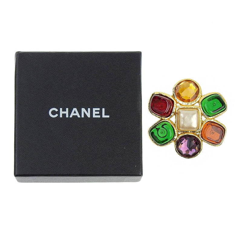 Chanel Gripoix Gold Gold Plated Brooch Jewelry (Pre-Owned)