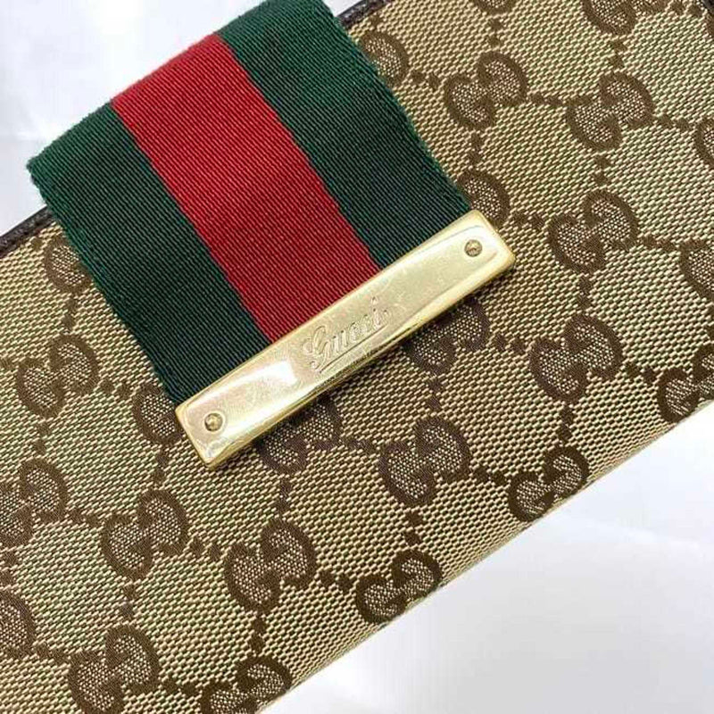 Gucci Ophidia Camel Canvas Wallet  (Pre-Owned)