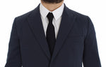 Dolce & Gabbana Elegant Blue Cotton Stretch Blazer Men's Jacket