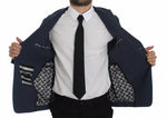 Dolce & Gabbana Elegant Blue Cotton Stretch Blazer Men's Jacket