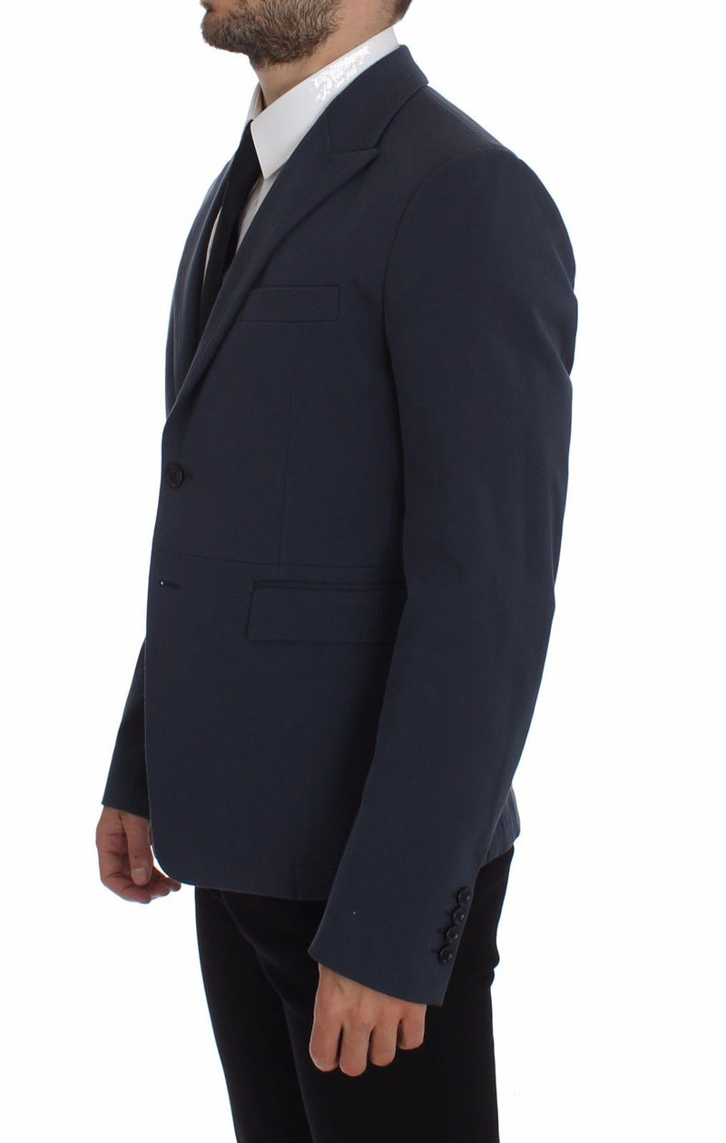 Dolce & Gabbana Elegant Blue Cotton Stretch Blazer Men's Jacket