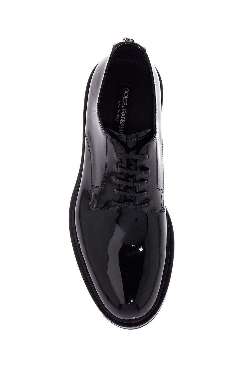 Dolce & Gabbana Men's Lace-Up Patent Leather Derby