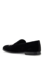 Dolce & Gabbana Men's Embroidered Velvet Loafers