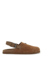 Dolce & Gabbana Men's Suede Leather Clogs With Logo Plate