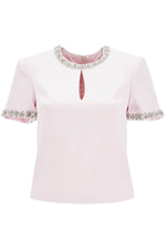 Self Portrait 'Satin Top With Crystals Embellishments