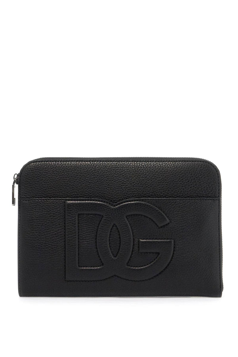 Dolce & Gabbana Men's "Embossed Leather Media Pouch