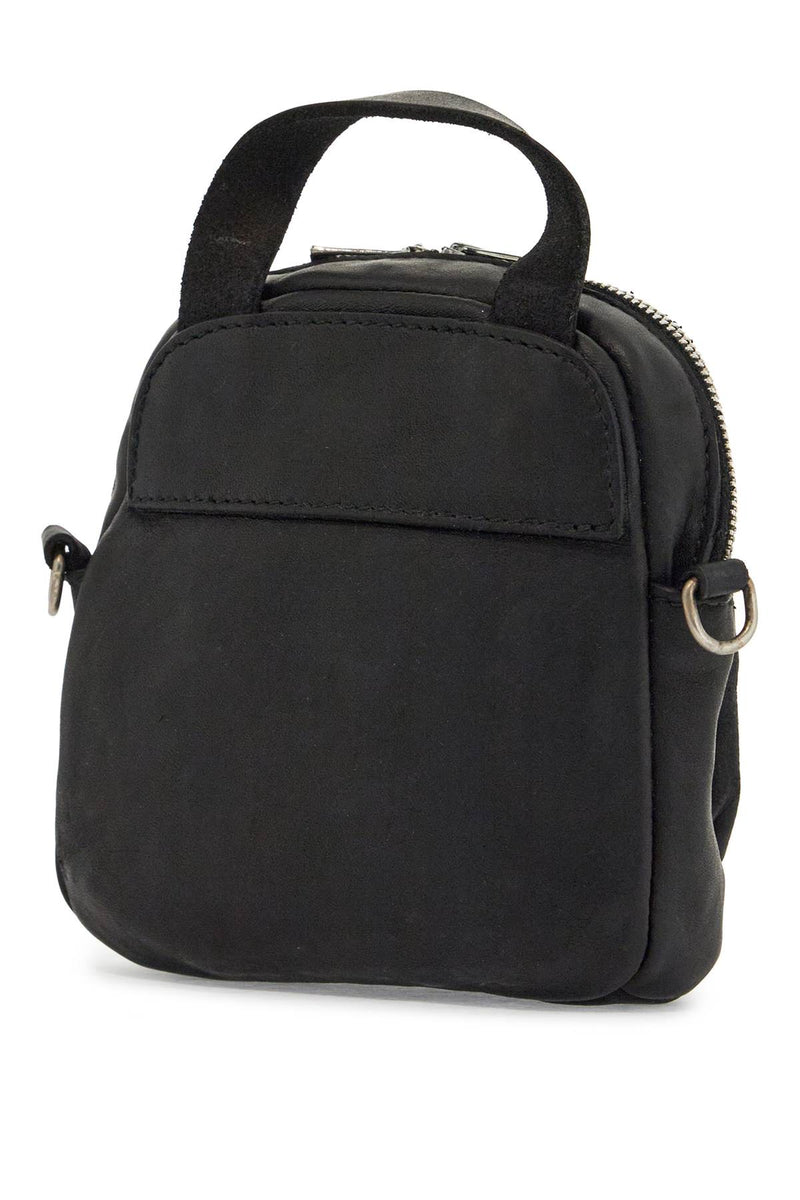 Guidi Men's Mini Backpack In Black Horse Leather With Handle And Straps