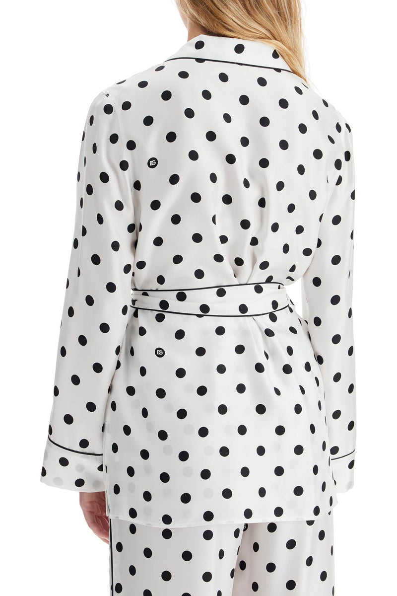 Dolce & Gabbana Women's Silk Polka Dot Pajama Shirt