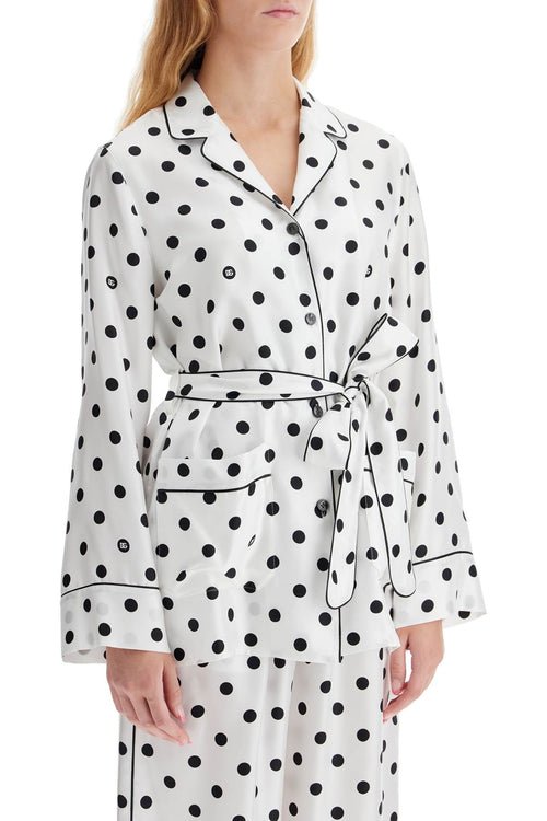 Dolce & Gabbana Women's Silk Polka Dot Pajama Shirt