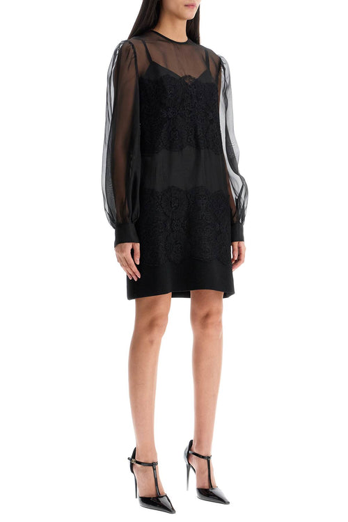 Dolce & Gabbana Women's Short Organza And Lace Dress