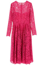 Dolce & Gabbana Women's Shocking Pink Floral Lace Midi Dress