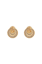 Alessandra Rich Women's Gold Shell Earrings With Crystals