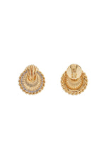 Alessandra Rich Women's Gold Shell Earrings With Crystals