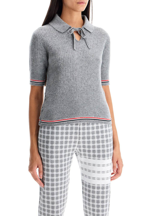 Thom Browne Women's Short-Sleeved Merino Wool Polo