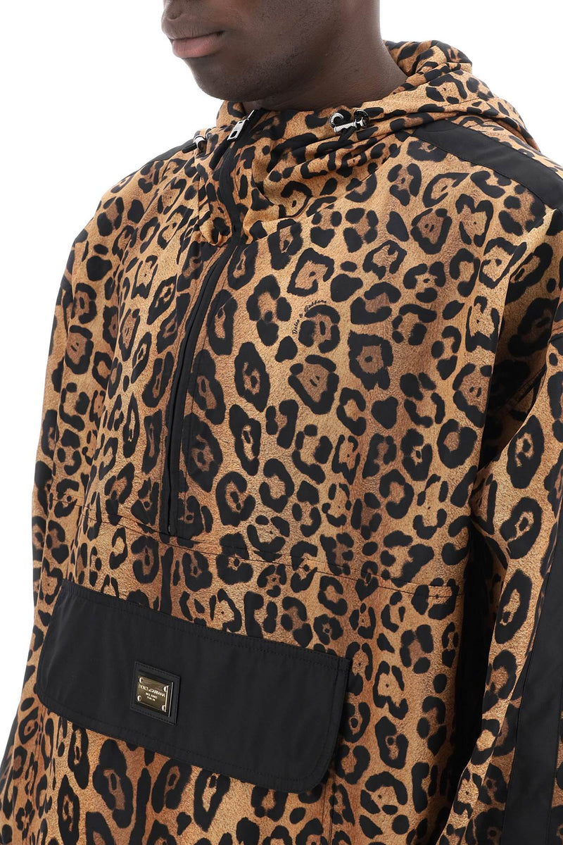 Dolce & Gabbana Men's "Leopard Print Nylon Anor